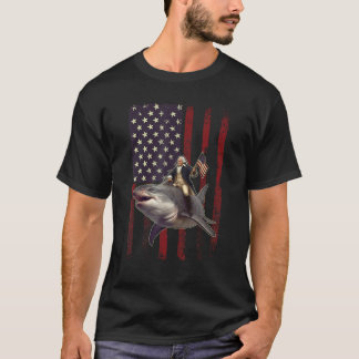 4 juli Washington Riding Shark USA American F T-shirt