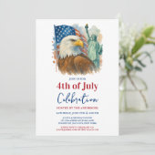 4 juli waterverf Eagle Patriottische Partij Kaart (Staand voorkant)