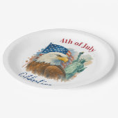 4 juli waterverf Eagle Patriottische Partij Papieren Bordje (Gekanteld)