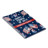 4 juli Waterverf Familienaam gepersonaliseerd Notitieboek (Rechterzijde)