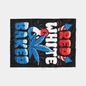 4 Juli Weed Red White Byked Funny Fleece Deken (Voorkant (Horizontaal))