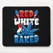 4 Juli Weed Red White Byked Funny Muismat (Voorkant)