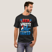 4 Juli Weed Red White Byked Funny T-shirt (Voorkant volledig)