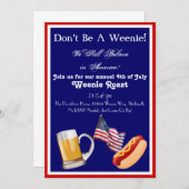4 juli Weenie Roast Invitations Kaart (Voorkant / Achterkant)