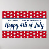 4 juli: Welkomststerren en Stripes Poster (Voorkant)