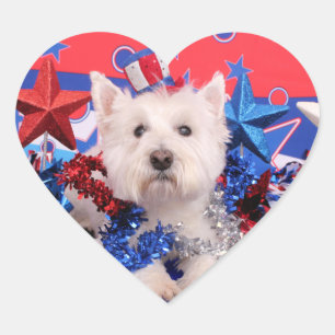 4 juli - Westie - Polo Hart Sticker