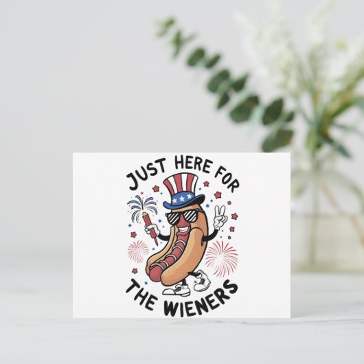 4 juli Wieners USA Amerikaanse vlag Patriottisch Briefkaart (Staand voorkant)