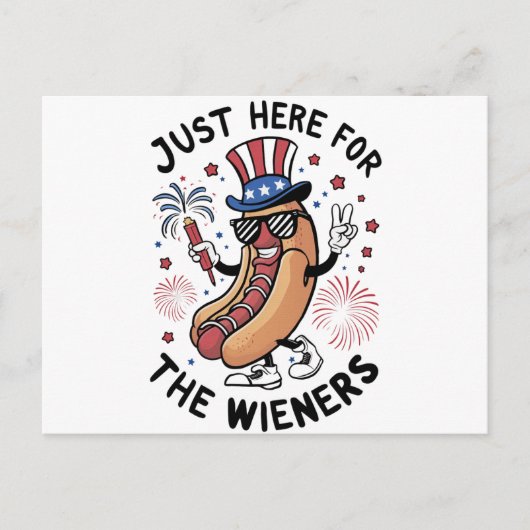 4 juli Wieners USA Amerikaanse vlag Patriottisch Briefkaart (Voorkant)