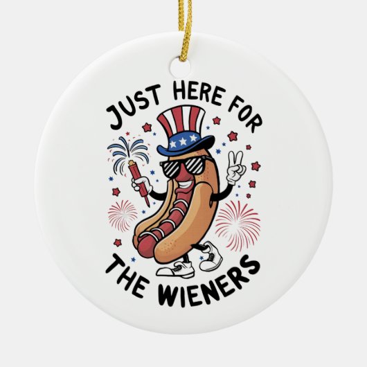 4 juli Wieners USA Amerikaanse vlag Patriottisch Keramisch Ornament (Voorkant)