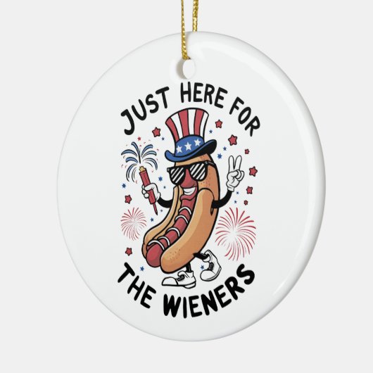4 juli Wieners USA Amerikaanse vlag Patriottisch Keramisch Ornament (Links)