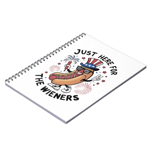 4 juli Wieners USA Amerikaanse vlag Patriottisch Notitieboek (Linkerzijde)