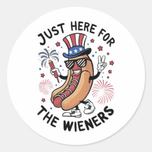 4 juli Wieners USA Amerikaanse vlag Patriottisch Ronde Sticker