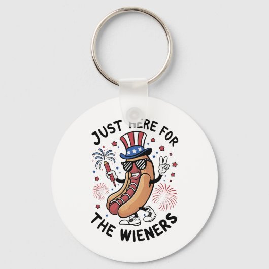 4 juli Wieners USA Amerikaanse vlag Patriottisch Sleutelhanger (Voorkant)
