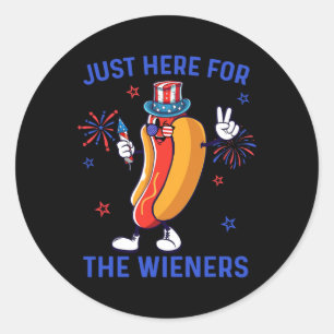 4 juli Wieners USA Amerikaanse vlag Patriottische Ronde Sticker