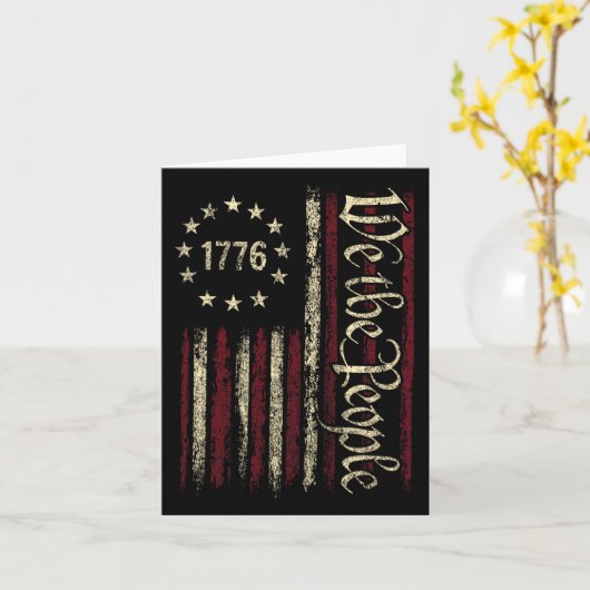 4 Juli wij de mensen Amerikaans 1776 Oud Amerika Kaart (Gele Bloem)