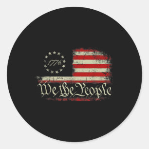 4 Juli wij de mensen Amerikaans 1776 Oud Amerika Ronde Sticker