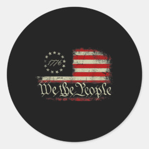 4 Juli wij de mensen Amerikaans 1776 Oud Amerika Ronde Sticker