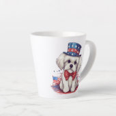 4 juli Witte Schattigee Puppy Dog-43568 Latte Mok (Rechterhoek)
