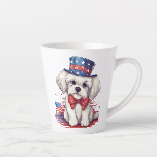 4 juli Witte Schattigee Puppy Dog-43568 Latte Mok (Rechts)