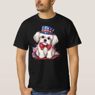 4 juli Witte Schattigee Puppy Dog-43568 T-shirt