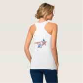 4 juli Womens White Razor Back Tanktop. Tanktop (Volledige Achterkant)