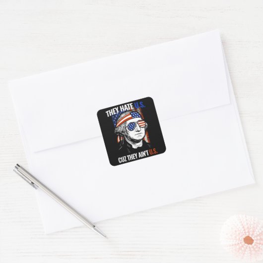 4 juli: Ze haten ons omdat ze ons niet zijn Vierkante Sticker (Envelop)