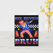 4 juli zes zeven bruh oom sam dabbing 67 kaart (Gele Bloem)