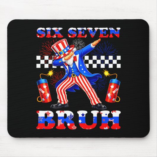 4 juli zes zeven bruh oom sam dabbing 67 muismat (Voorkant)