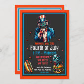 4 juli zombie oom Sam uitnodiging (Voorkant / Achterkant)