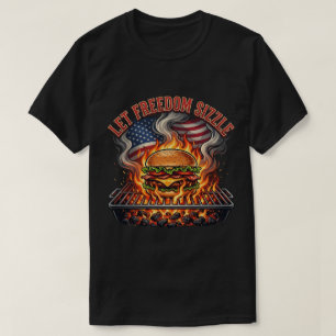 4 juli zomer barbecue burger grillen t-shirt
