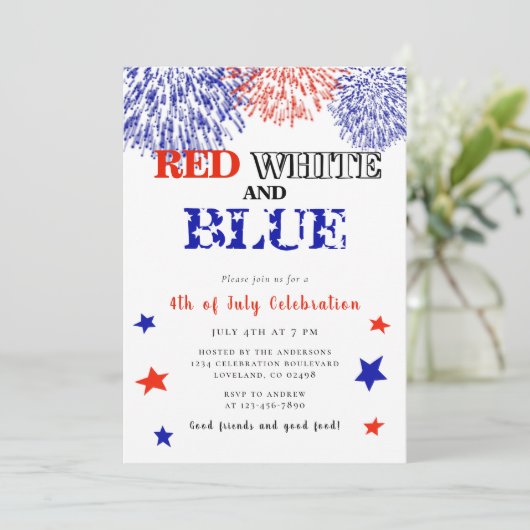 4 juli Zomer BBQ Kaart (Staand voorkant)