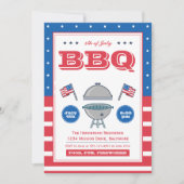 4 juli Zomer Grill Patriottische Vlag BBQ Party Kaart (Voorkant)