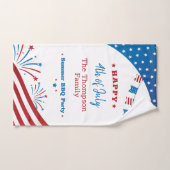 4 juli Zomerfeest Rood Wit Blauw Patriottisch Handdoek (Handdoek)