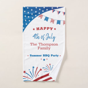 4 juli Zomerfeest Rood Wit Blauw Patriottisch Handdoek