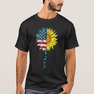 4 juli Zonnebloem Amerikaanse vlag Amerikaanse vla T-shirt