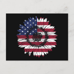 4 juli zonnebloem onafhankelijkheidsdag VS vlag Briefkaart