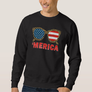 4 juli Zonnebrillen Patriottische Amerikaanse vlag Trui