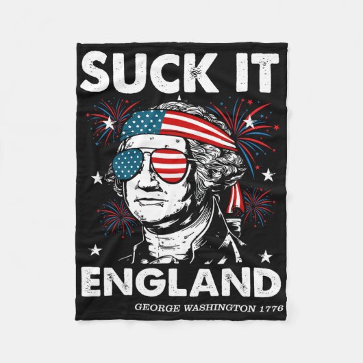 4 juli zuig-het Engeland shirt grappig George-wash Fleece Deken (Voorkant)