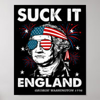 4 juli zuig-het-engeland shirt grappig George-wash