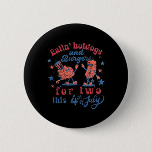 4 Juli Zwangerschap Eten Hotdogs en Burger Fo Ronde Button 5,7 Cm