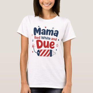 4 juli Zwangerschapsaankondiging Baby Onthulling M T-shirt