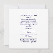 4 juli zwembadfeest met nijlpaard in badpak  kaart (Achterkant)