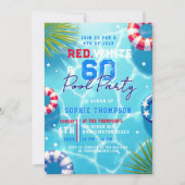 4 juli Zwembadfeest Vrouw Modern 60e Verjaardag Kaart (Voorkant)