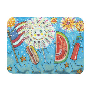 4 JULY GANG & FIREWORKS MAGNET Holiday Magneet
