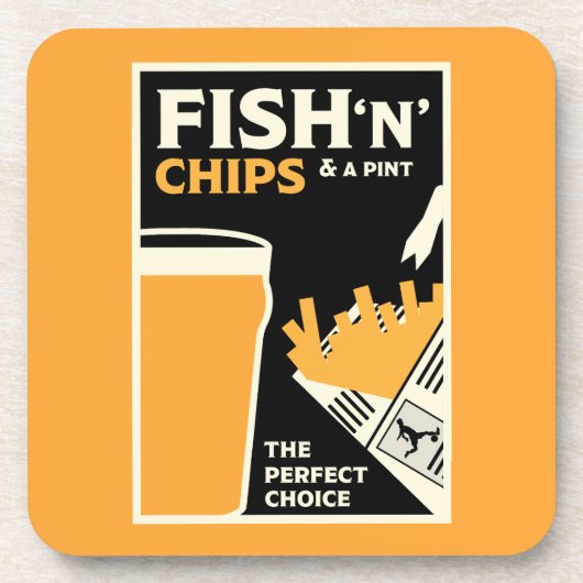 4 juni — Dag van de vissen en de chips Bier Onderzetter (Voorkant)