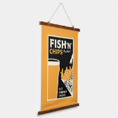 4 juni — Dag van de vissen en de chips Hangend Wandkleed (Gebogen)