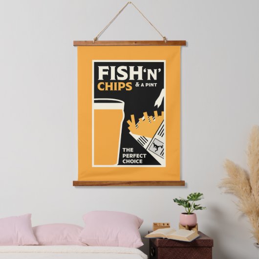4 juni — Dag van de vissen en de chips Hangend Wandkleed (Slaapkamer)