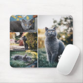 4 Kat Foto Collage Paw Laurel Wreatmonogram Muismat (Met muis)