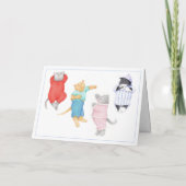 4 KATTEN IN HET WENSKAART VAN PYJAMA KAART (Achterkant)