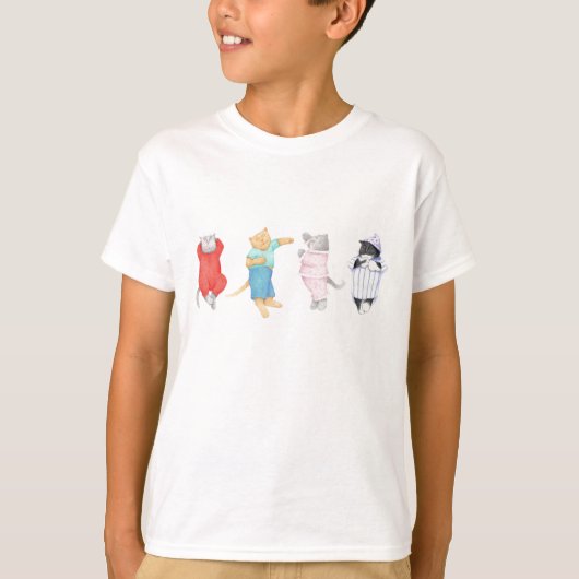 4 KATTEN IN PYJAMA Jongens T-shirt (Voorkant)